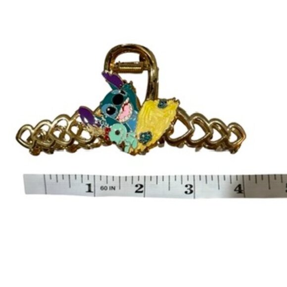 Disney Stitch Metal Hair Claw Clip Gold Metal Large - Picture 3 of 7
